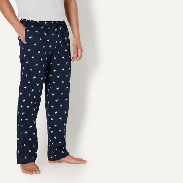 Detalle 2 de Amazon Essentials Herren-Pyjama-Hose aus Baumwoll-Stretch-Popeline mit OEKO-TEX-Zertifizierung