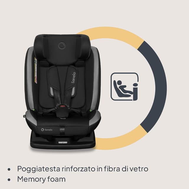 Detalle de LIONELO AART i-Size Seggiolino Auto 40-150 cm con montaggio con cinture (R129 i-Size)