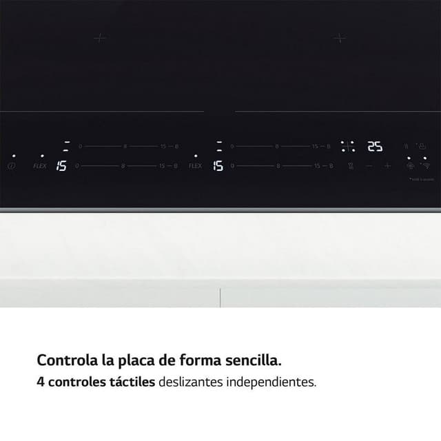 Detalle 2 de LG CBIZ2437B Placa de inducción 4 zonas Dual Flex 59 cm negra