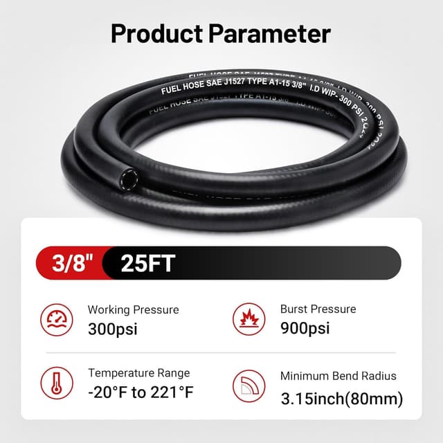 Thumbnail 3 de EVIL ENERGY 3/8" Marine Fuel Line Hose 25FT ⛵