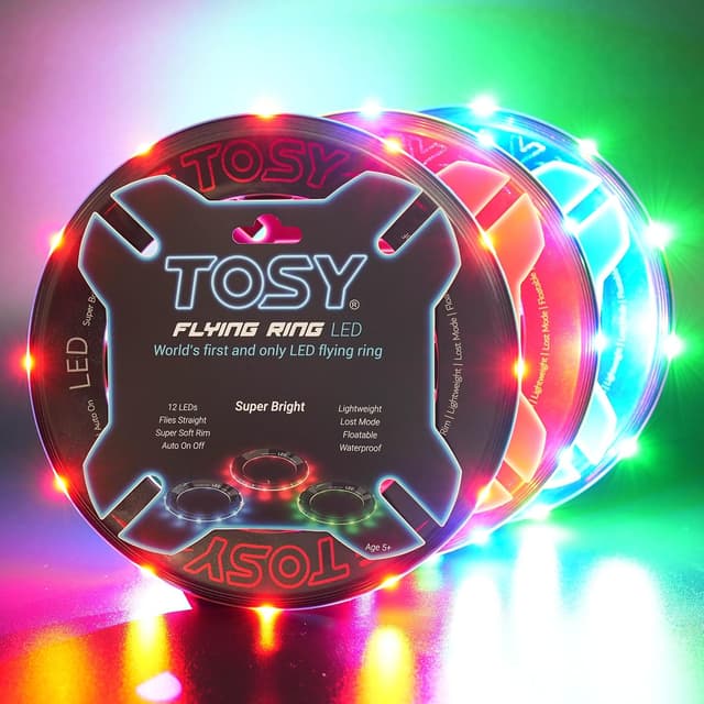 Detalle de TOSY Anneau Volant lumineux 12 LED (pack de 3) – lancement automatique, étanche, dès 5 ans