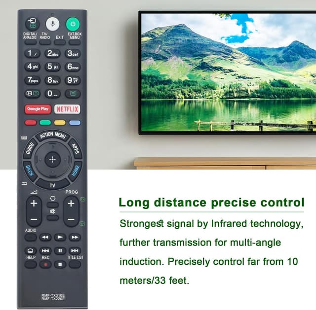 Detalle 2 de VINABTY RMF-TX310E / RMF-TX220E IR replacement voice remote for Sony Bravia