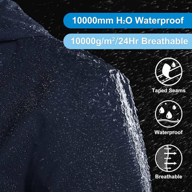 Detalle de 33,000ft Damen Regenjacke wasserdicht, atmungsaktiv mit Kapuze – leichter Windbreaker für Outdoor, Trekking & Fahrrad