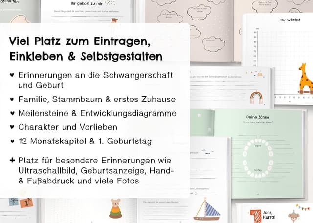 Detalle 2 de Mein erstes Jahr Babyalbum 72 Seiten