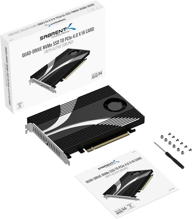 Thumbnail 6 de SABRENT Quad NVMe zu PCIe 4.0 x16 Adapterkarte (EC-P4BF) für 4-Laufwerk-Setup mit Kühlung