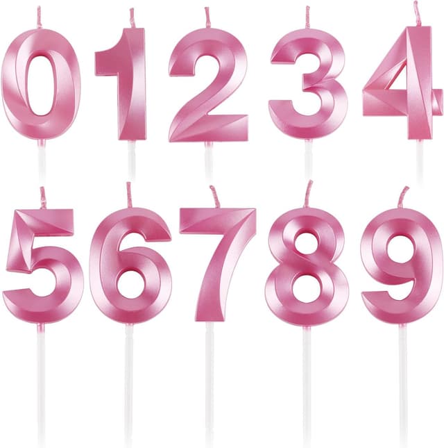 Imagen de BEAN LIEVE Velas de cumpleaños números 0-9 rosas en OfertitasTOP