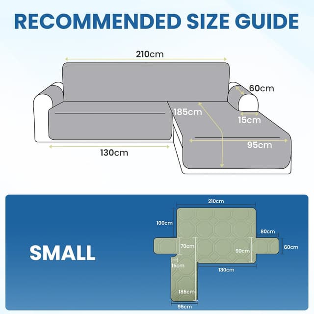 Detalle de Ystyle Copridivano impermeabile con penisola reversibile (verde menta)