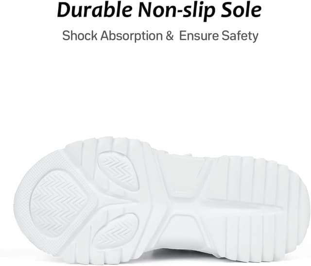 Detalle 2 de DVTENI Unisex Kids White Antiskid Tennis Sneakers (Hook-and-Loop)