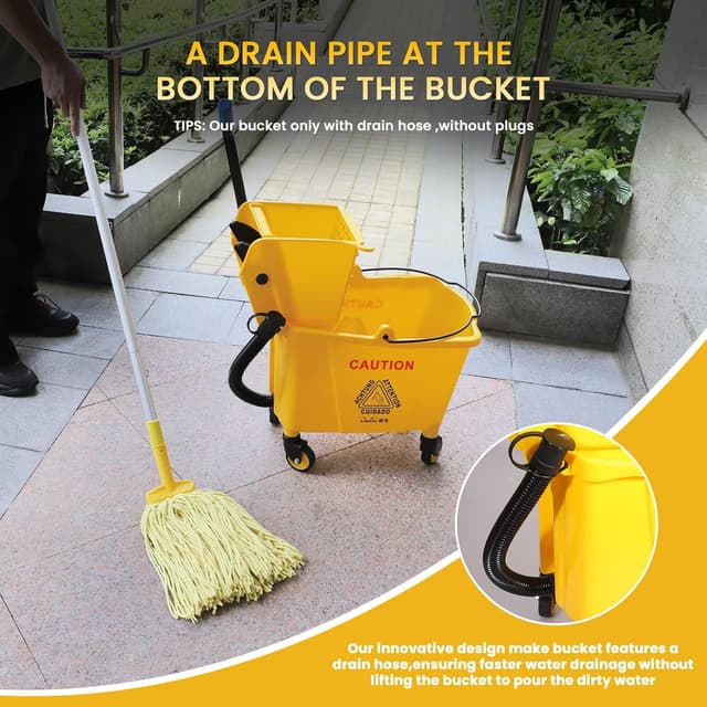 Thumbnail 5 de 35-Quart Commercial Mop Bucket with Wringer