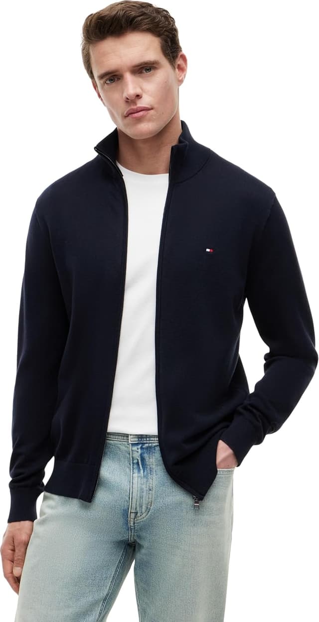 Thumbnail 6 de Pull zippé homme Tommy Hilfiger Essential Cotton Zip Thru 100 % coton