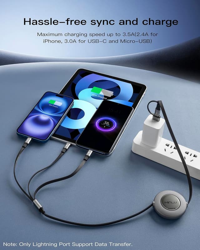 Detalle de MINLU 5 in 1 Multi USB Kabel 3,5 A