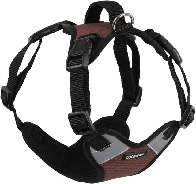 Detalle de Kerbl Pet Hundegeschirr Pulsive (braun) – stufenlos verstellbar, reflektierende Flächen