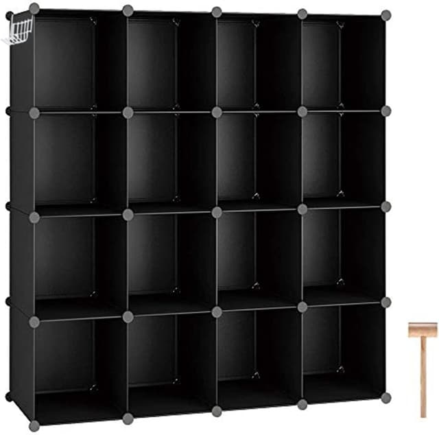 Detalle de C&AHOME Organizzatore 16 cubi 48,4"×12,4"×48,4" Nero