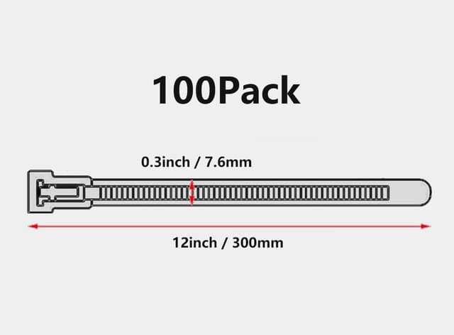 Thumbnail 2 de Oksdown 100 Pack Reusable Cable Ties 300mm