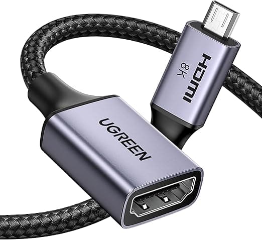 Detalle de UGREEN Adaptador Micro HDMI 2.1 8K 60Hz - Conecta y Disfruta