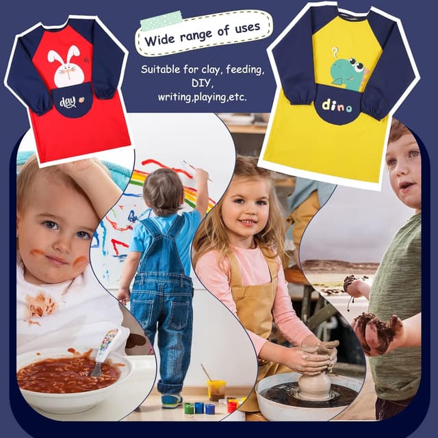 Thumbnail 6 de Romon Tablier Peinture Enfant 6–8 ans imperméable 🎨