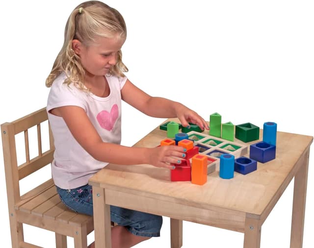 Detalle de Melissa & Doug Sortierset für aufeinanderfolgende Formen – Holzspielzeug mit 18 Klötzen