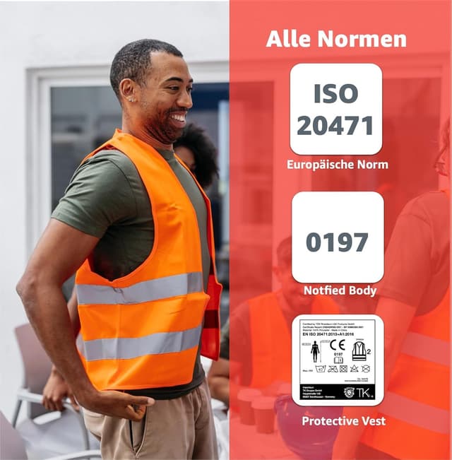 Thumbnail 3 de TK Gruppe Timo Klingler Warnwesten 4x ISO20471 Orange