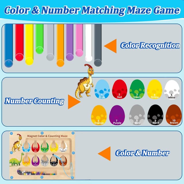 Thumbnail 5 de DQMOON Magnetic Colour and Number Maze for Ages 3–5