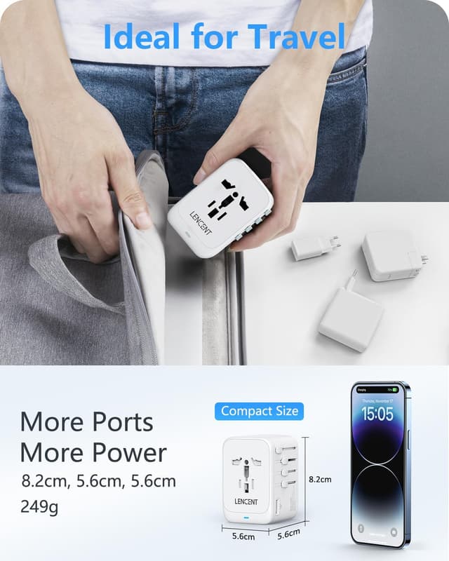 Thumbnail 6 de LENCENT Adaptador GAN 100W USB-C 4x C + USB-A