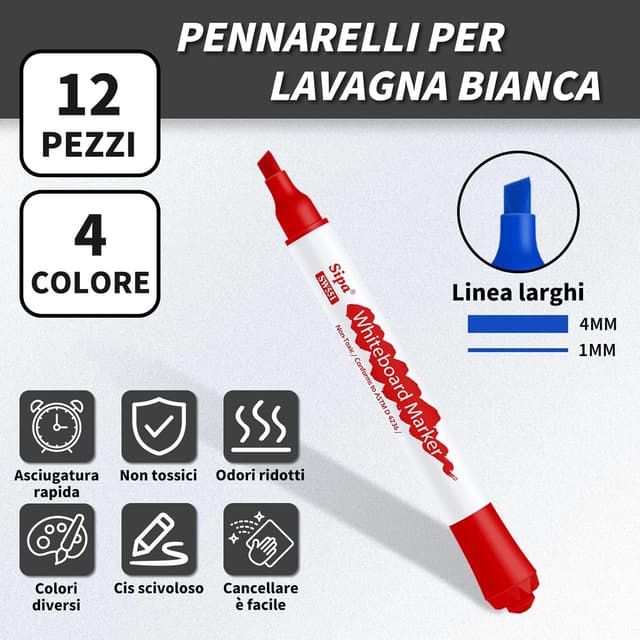 Detalle 2 de Pennarelli per lavagna bianca Sipa 4 mm