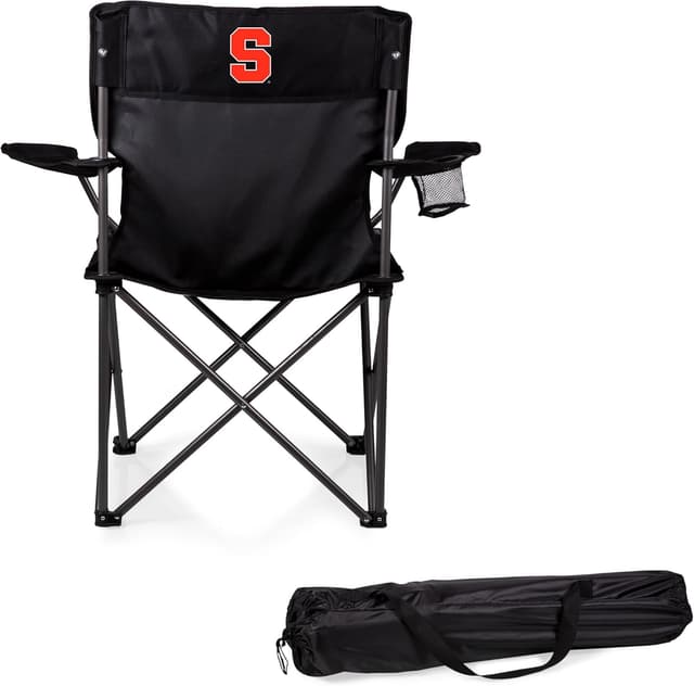 Detalle de Picnic Time NCAA PTZ Camp Chair (Black) — Portable folding beach & camping chair with carry bag
