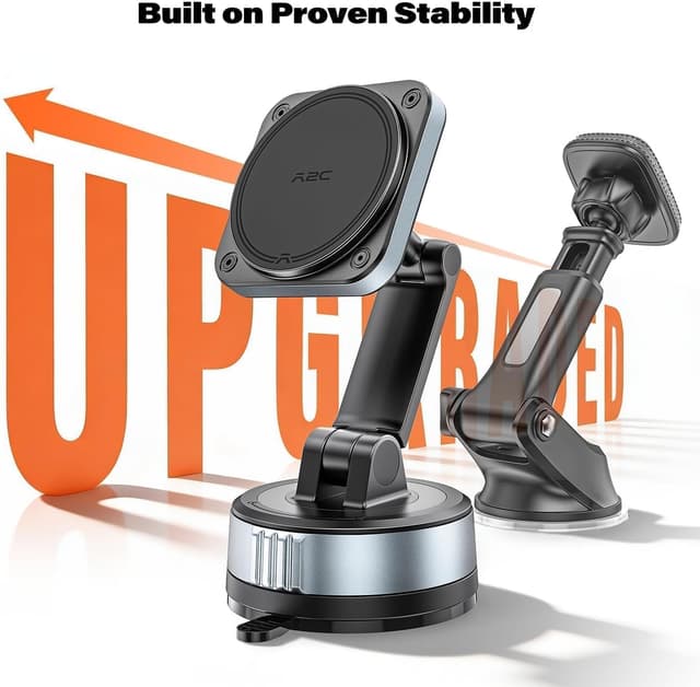 Detalle de APPS2Car Supporto magnetico auto con N55, ventosa Twist-Lock e braccio 360° per cellulare (compatibile iPhone MagSafe e altre custodie)