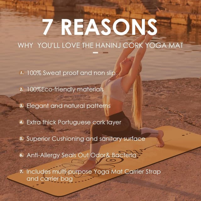 Thumbnail 1 de Haninj Tapis Yoga Liège Naturel 183x61 cm