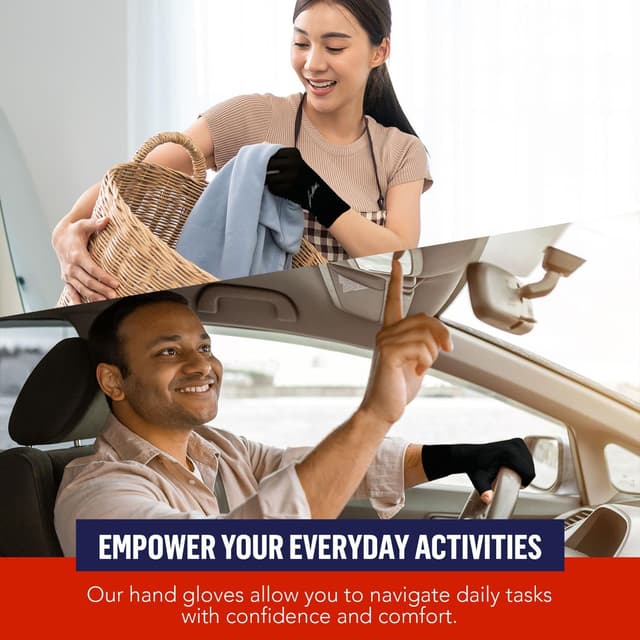 Detalle 2 de Dr. Arthritis full length arthritis gloves with copper compression fabric and doctor-written handbook