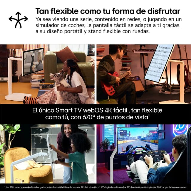 Detalle de LG Smart Monitor Swing de 31,5" (80 cm) 4K UHD táctil con webOS 24 — reacondicionado Grado B