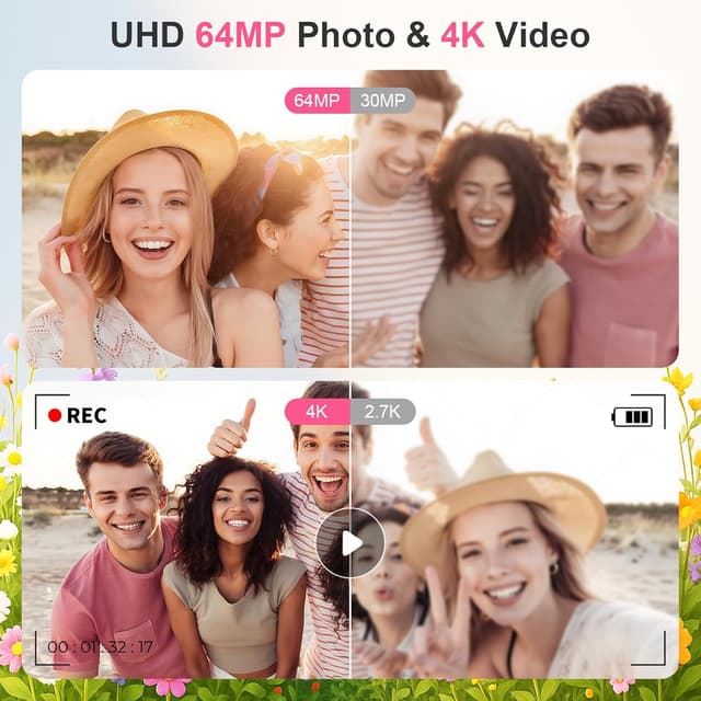 Detalle 2 de 4K Digital Camera 64MP 2.8" Compact vlogging camera