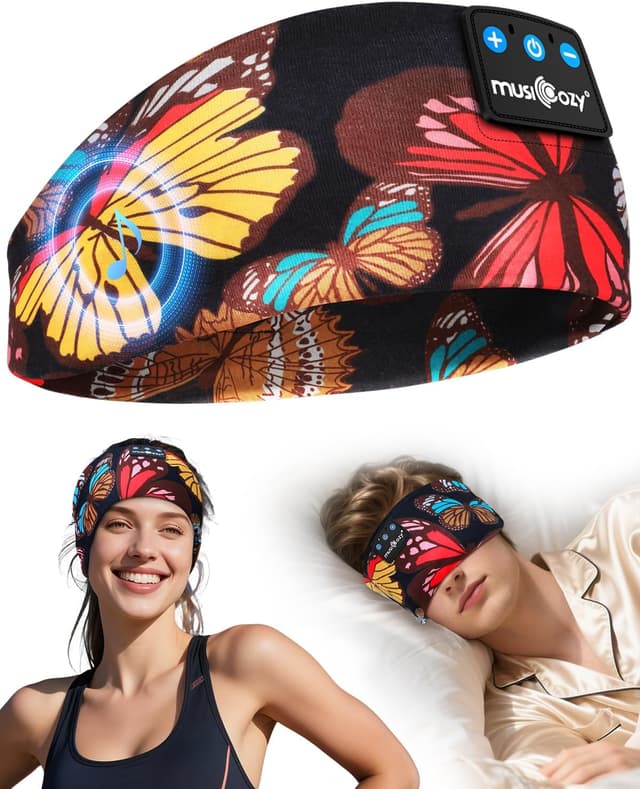 Detalle de MUSICOZY Bluetooth-Schlafkopfhörer für Seitenschläfer – Schlafband mit flachen Lautsprechern