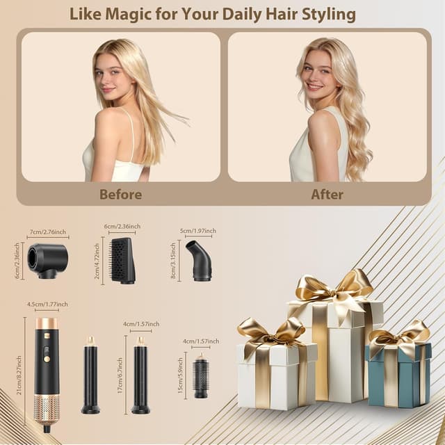 Detalle 2 de Sendowtek Spazzola Asciugacapelli 6 in 1 950W: set multi hair styler con arricciacapelli automatici e accessori