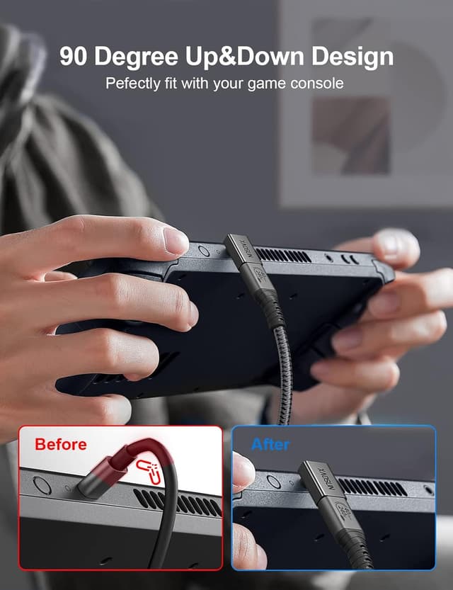 Detalle 2 de XAOSUN 40Gbps USB C Winkel Adapter 240W