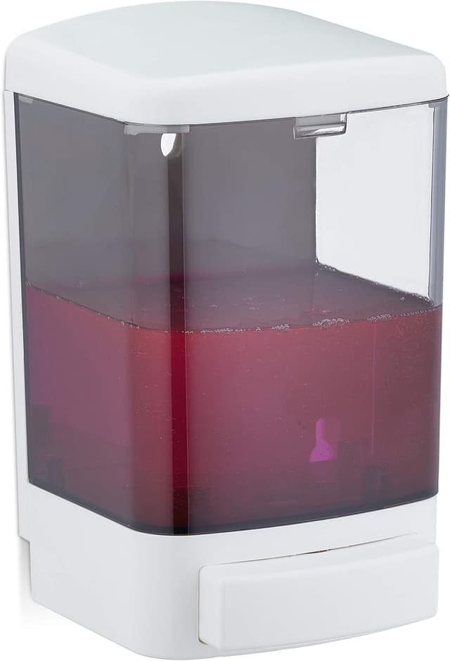 Detalle de Relaxdays distributeur de savon mural rechargeable 1000 ml (blanc-noir)