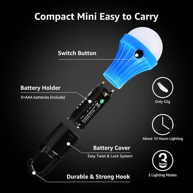 Thumbnail 4 de Lepro Camping Lights 4-Pack Tent Lights