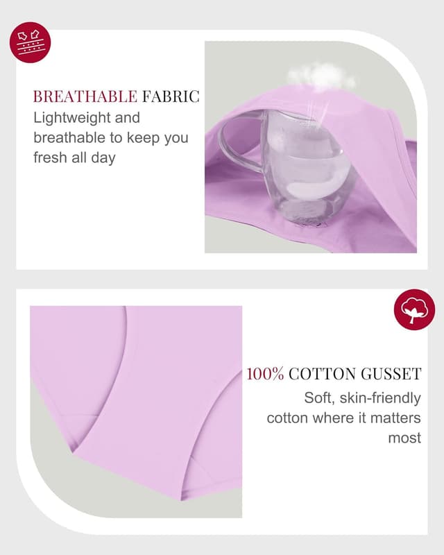 Detalle 2 de TANSTC Mutande Culotte Donna in Cotone (confezione da 6 slip hipster, vita bassa)