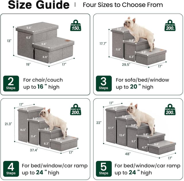 Detalle 2 de Love's cabin Dog Stairs 18 High Bed 3 Steps
