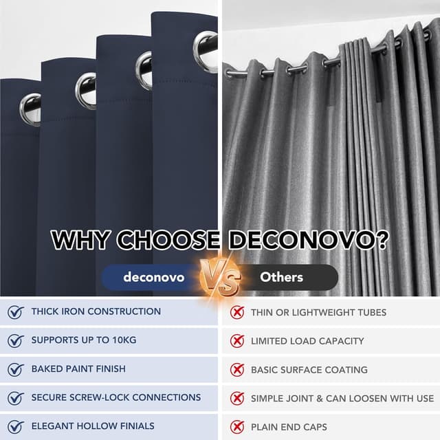 Thumbnail 5 de Deconovo Tringle à rideaux 76–175 cm 🪟