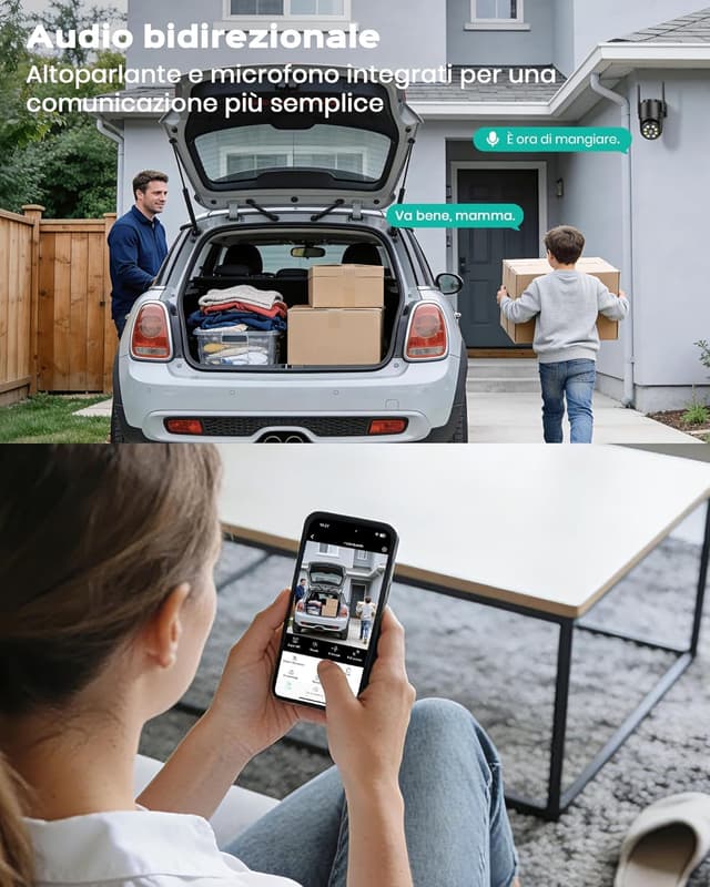 Detalle 1 de Reobiux 1080P Wi‑Fi PTZ con visione notturna