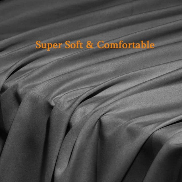 Detalle 2 de SONORO KATE King Bed Sheet Set (Dark Grey) — Ultra-Soft Microfiber, 6-Piece with 18–24 Inch Deep Pockets
