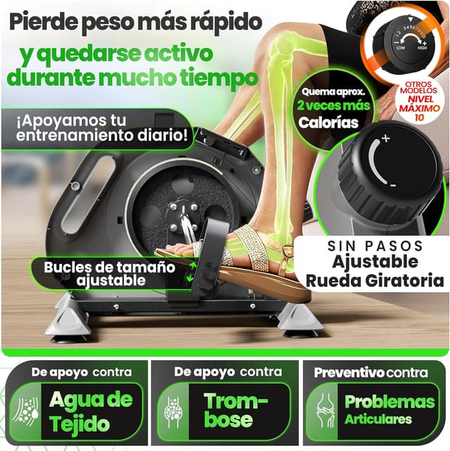 Detalle de Ultrasport Mini Bicicleta Estática Compacta para Personas Mayores