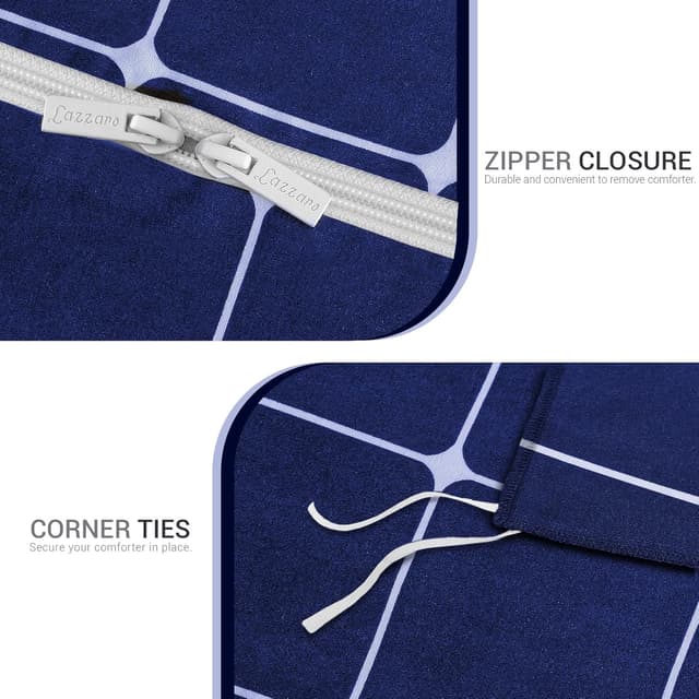 Detalle 2 de Lazzaro Double Duvet Set Premium Brushed Microfibre (Double) with Reversible Cover & Pillowcases