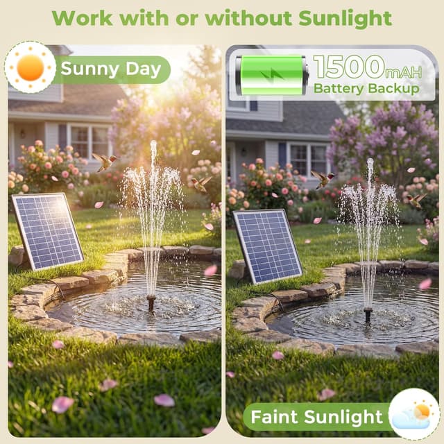 Detalle 2 de AISITIN Solar Springbrunnen 6,5 W für Garten