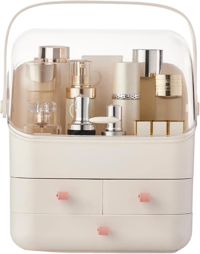 Thumbnail 1 de Makeup Organiser Holder with Lid 3-Drawer