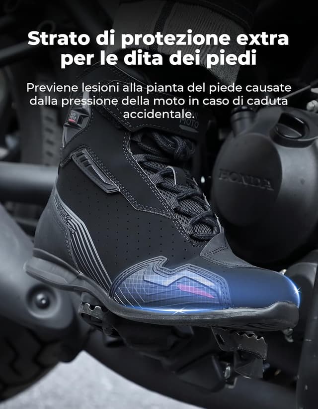 Detalle de KEMIMOTO Scarpe Moto Uomo certificate CE, traspiranti e con supporto alla caviglia