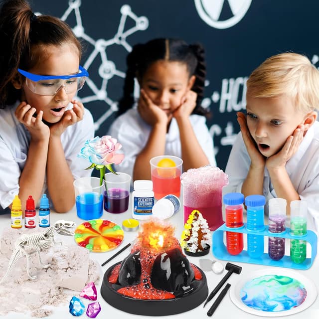 Thumbnail 6 de 120+ Experiments Science Kits for Kids (Age 6–12+) STEM Chemistry Set with Goggles, Funnels & Safe Materials