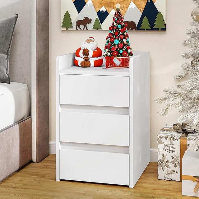 Detalle de YITAHOME Mesita de Noche con Carga USB y 3 Cajones