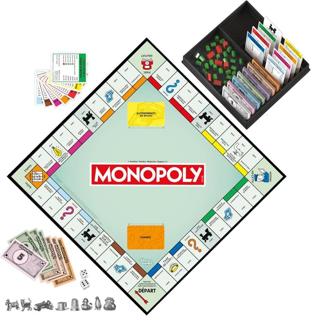 Detalle de Monopoly — Jeu de plateau avec boîte de rangement et pions grand format (version française)