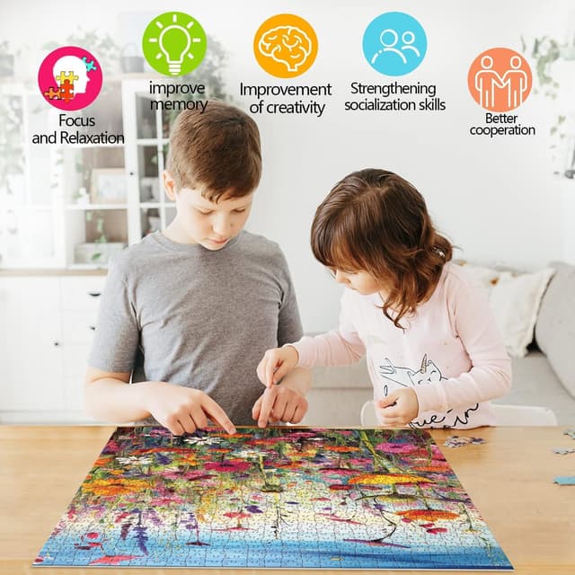 Thumbnail 4 de Puzzle 1000 Teile Flowers 70Ă—50 cm đź§©